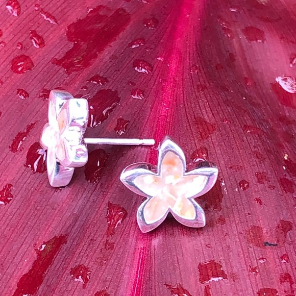 HWN Sterling Silver Kauai crushed shell stud earrings - Picture 1 of 7